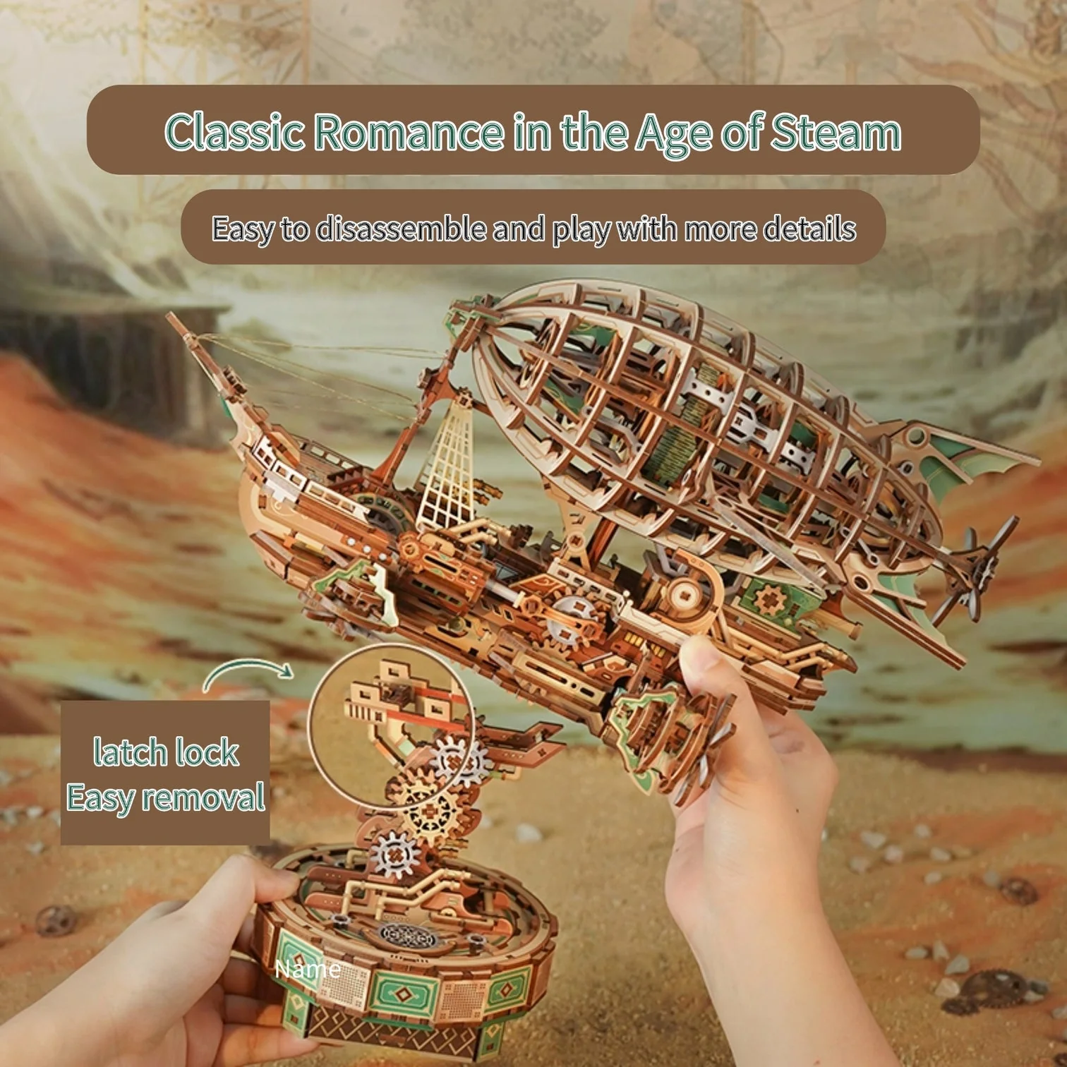 Sailing In Fog DIY 3D Mechanical Transmission Wooden Puzzle Kit-Book Nook World
