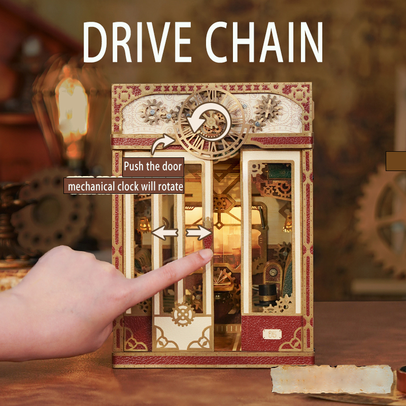 Steam Fantasy Motion Scene DIY Book Nook Kit-Book Nook World