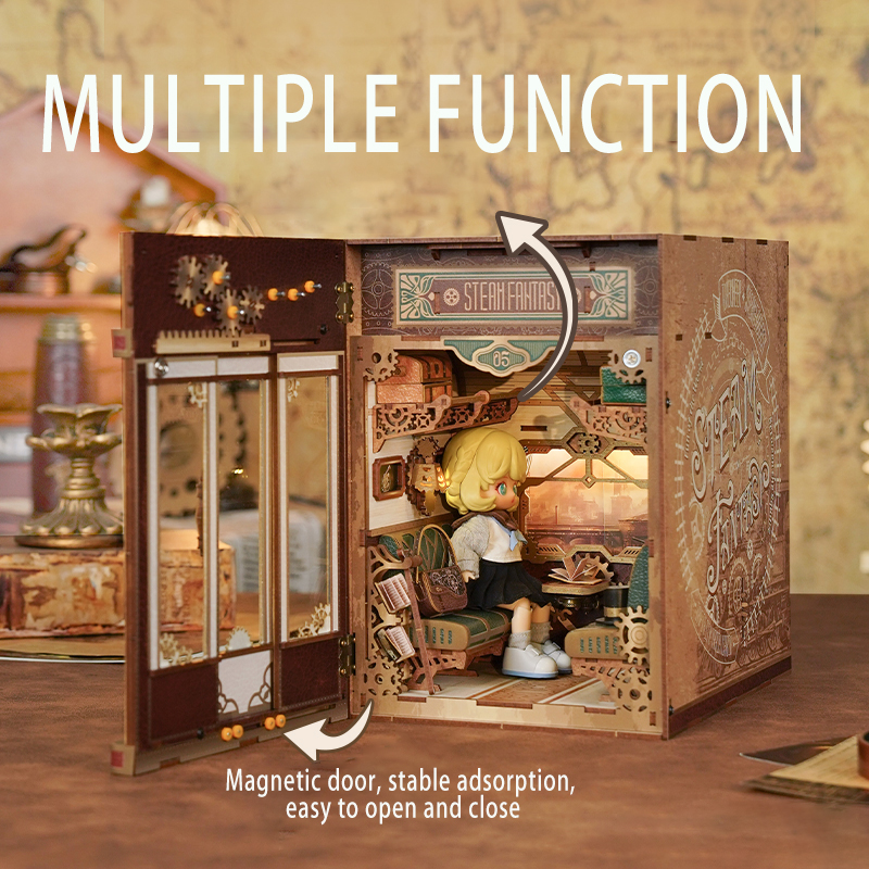 Steam Fantasy Motion Scene DIY Book Nook Kit-Book Nook World