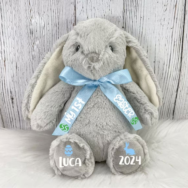 1st Easter Bunny Rabbit Custom 1st Easter Stuffed Animal Baby's First Easter Plush Bunny Rabbit