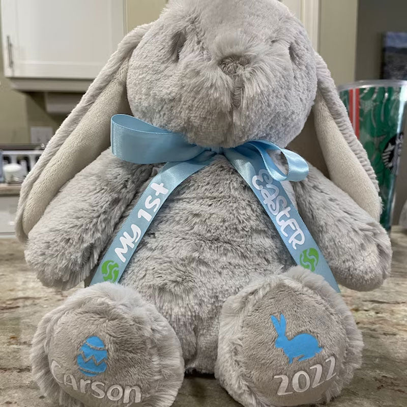 1st Easter Bunny Rabbit Custom 1st Easter Stuffed Animal Baby's First Easter Plush Bunny Rabbit