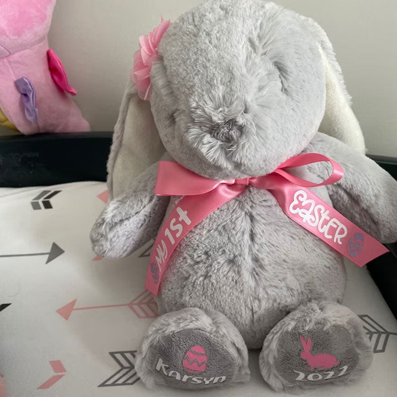 1st Easter Bunny Rabbit Custom 1st Easter Stuffed Animal Baby's First Easter Plush Bunny Rabbit