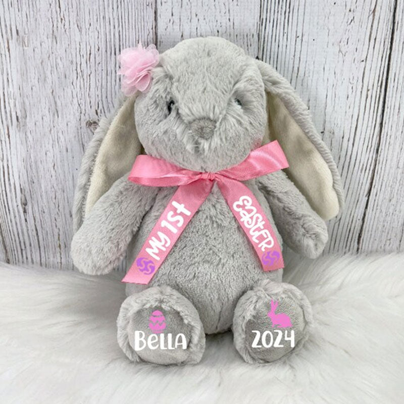 1st Easter Bunny Rabbit Custom 1st Easter Stuffed Animal Baby's First Easter Plush Bunny Rabbit