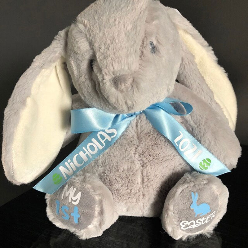 1st Easter Bunny Rabbit Custom 1st Easter Stuffed Animal Baby's First Easter Plush Bunny Rabbit