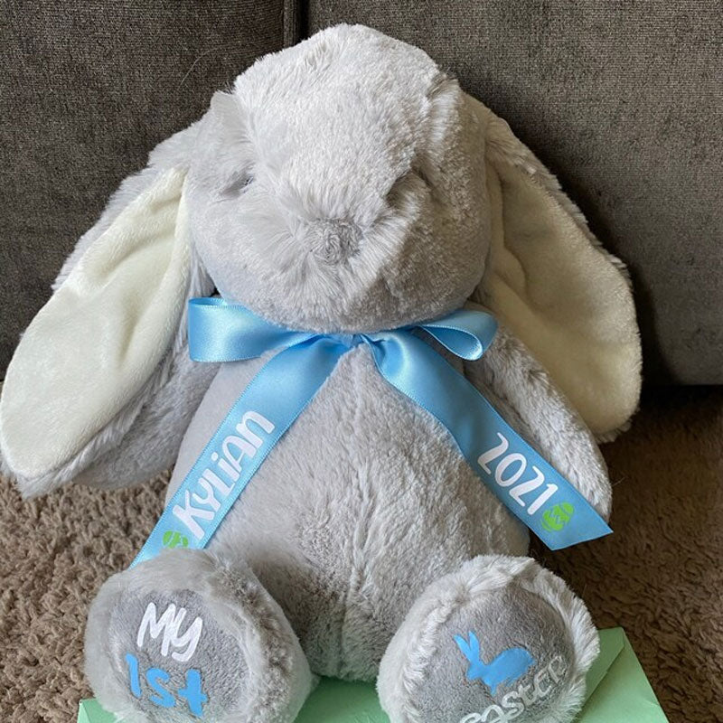 1st Easter Bunny Rabbit Custom 1st Easter Stuffed Animal Baby's First Easter Plush Bunny Rabbit