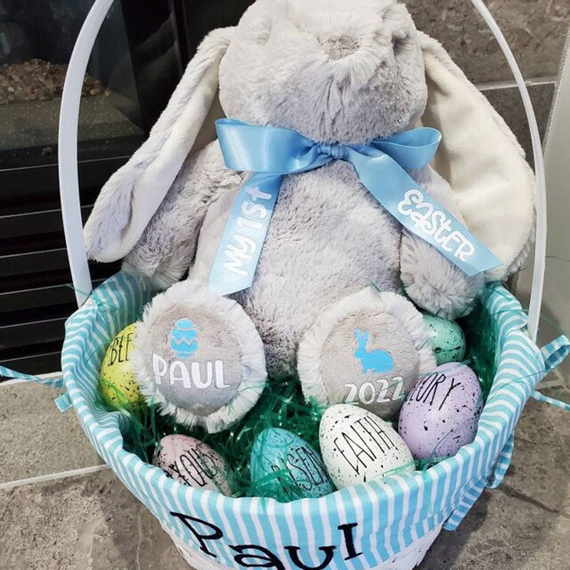 1st Easter Bunny Rabbit Custom 1st Easter Stuffed Animal Baby's First Easter Plush Bunny Rabbit