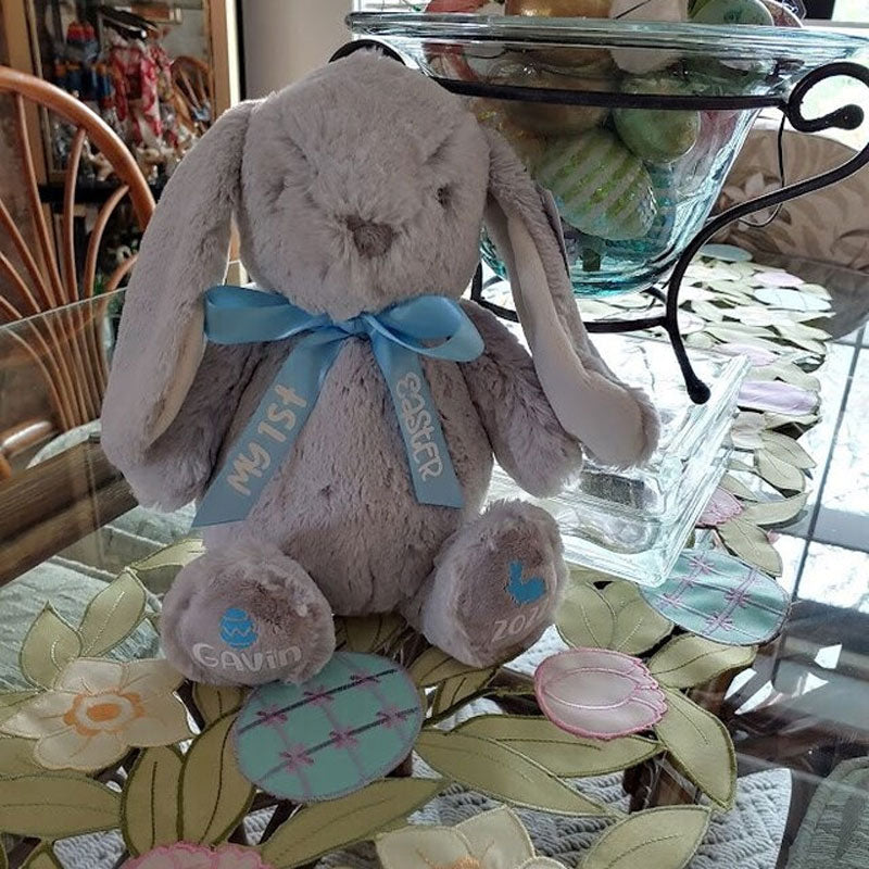 1st Easter Bunny Rabbit Custom 1st Easter Stuffed Animal Baby's First Easter Plush Bunny Rabbit