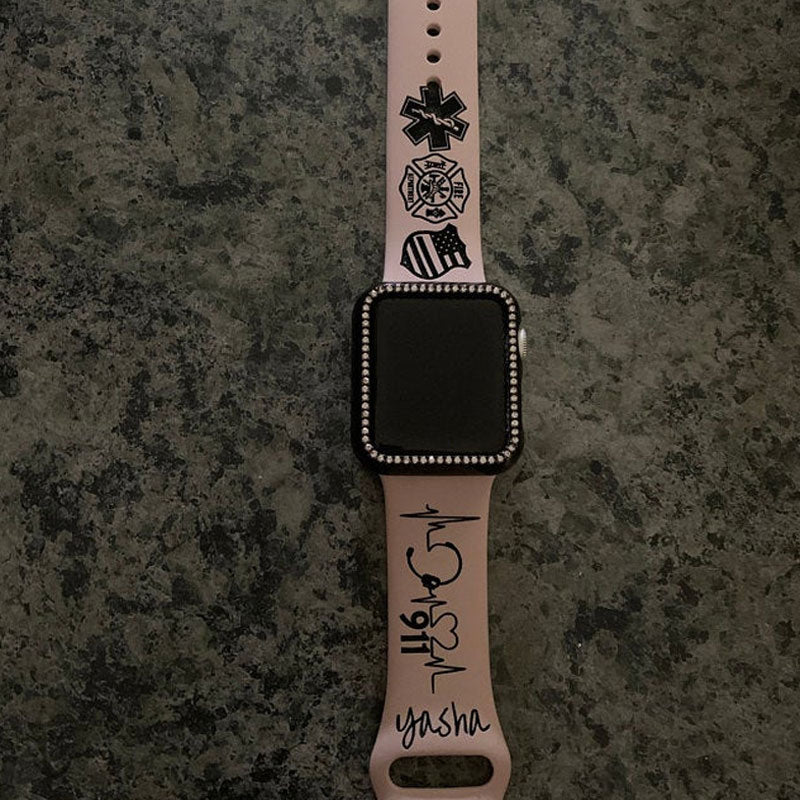 911 Dispatcher Silicone Engraved  bands for Apple Samsung and Fitbit