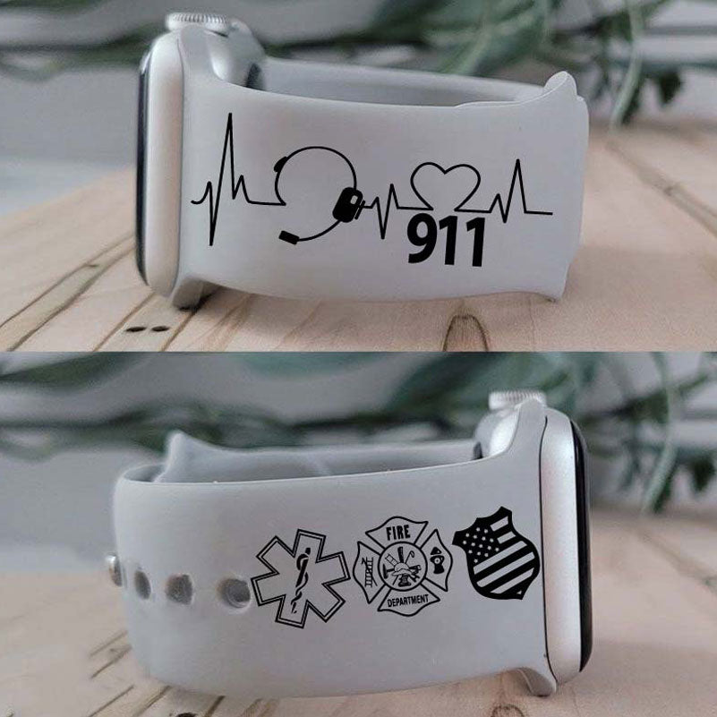 911 Dispatcher Silicone Engraved  bands for Apple Samsung and Fitbit