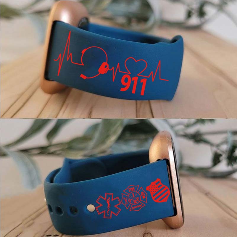 911 Dispatcher Silicone Engraved  bands for Apple Samsung and Fitbit