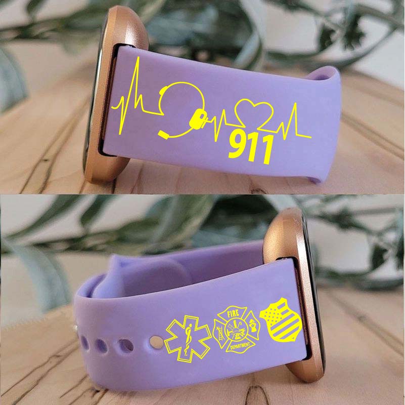 911 Dispatcher Silicone Engraved  bands for Apple Samsung and Fitbit