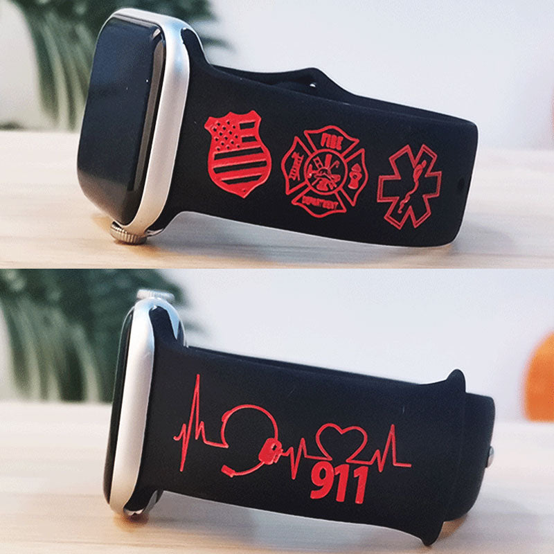 911 Dispatcher Silicone Engraved  bands for Apple Samsung and Fitbit