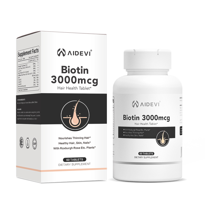 AIDEVI Biotin 3000mcg Hair Health Tablet Healthy Hair, Skin, Nails 60 Tablets Dietary Supplement Made in USA