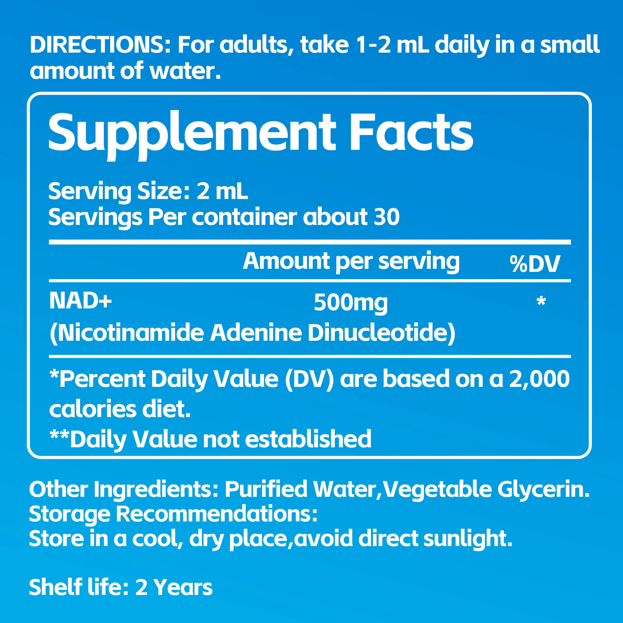 AIDEVI Liposomal NAD+ Drops – 500mg Per Serving (PRE-SALE)