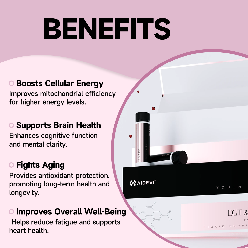 AIDEVI EGT (Ergothioneine) PQQ Liquid Supplement Cell Recharge Drink Energy Supplements