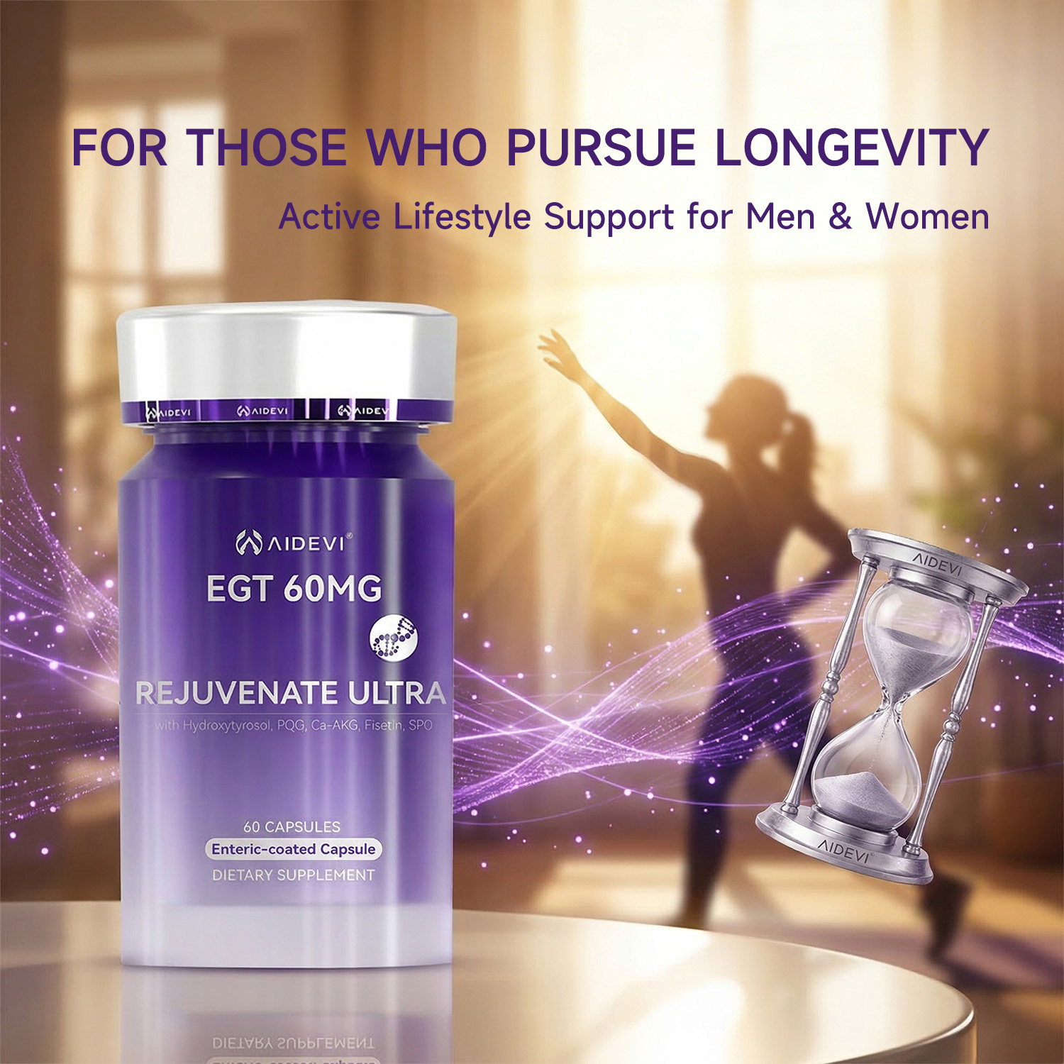 AIDEVI Ergothioneine EGT Supplement 60 Caps 60mg - Ultimate Antioxidant for Cellular Protection and Longevity-AIDEVI
