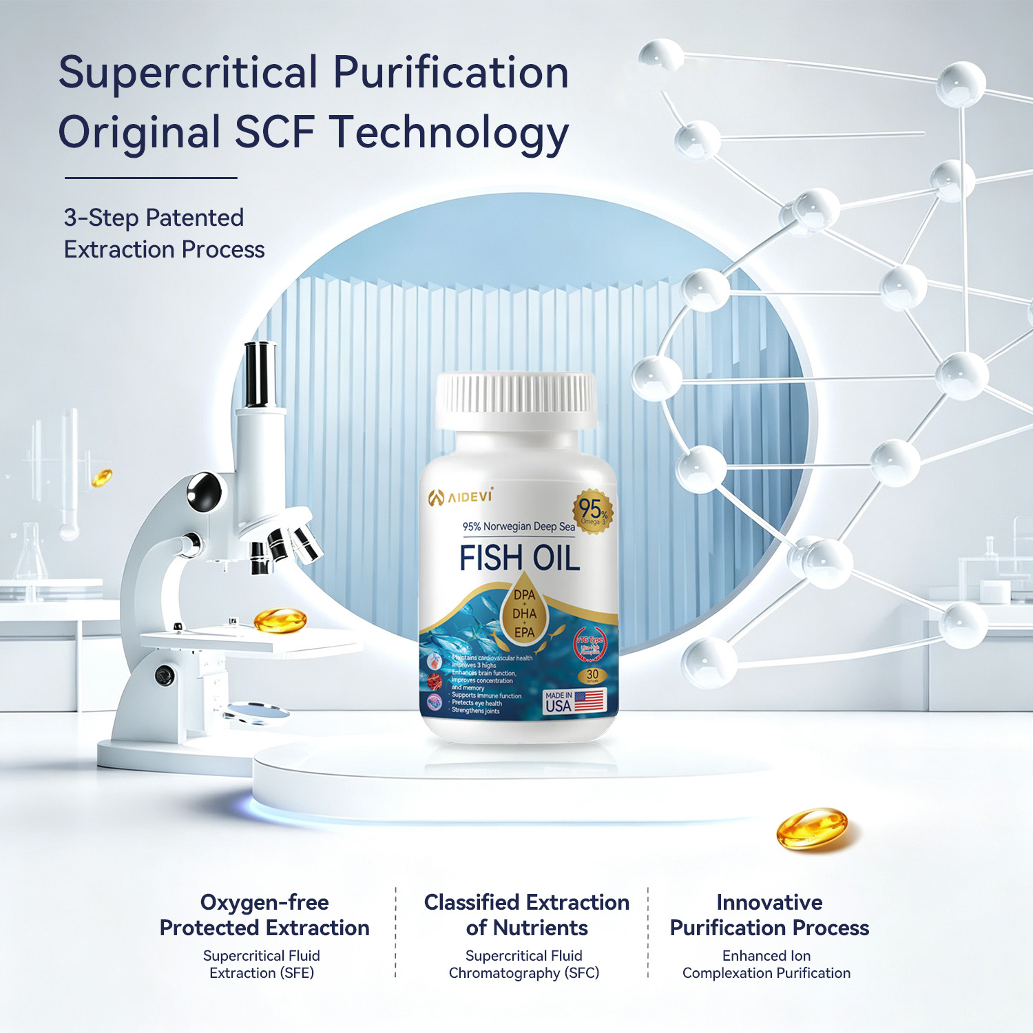 AIDEVI® 95% Norwegian Deep Sea Fish Oil Softgels