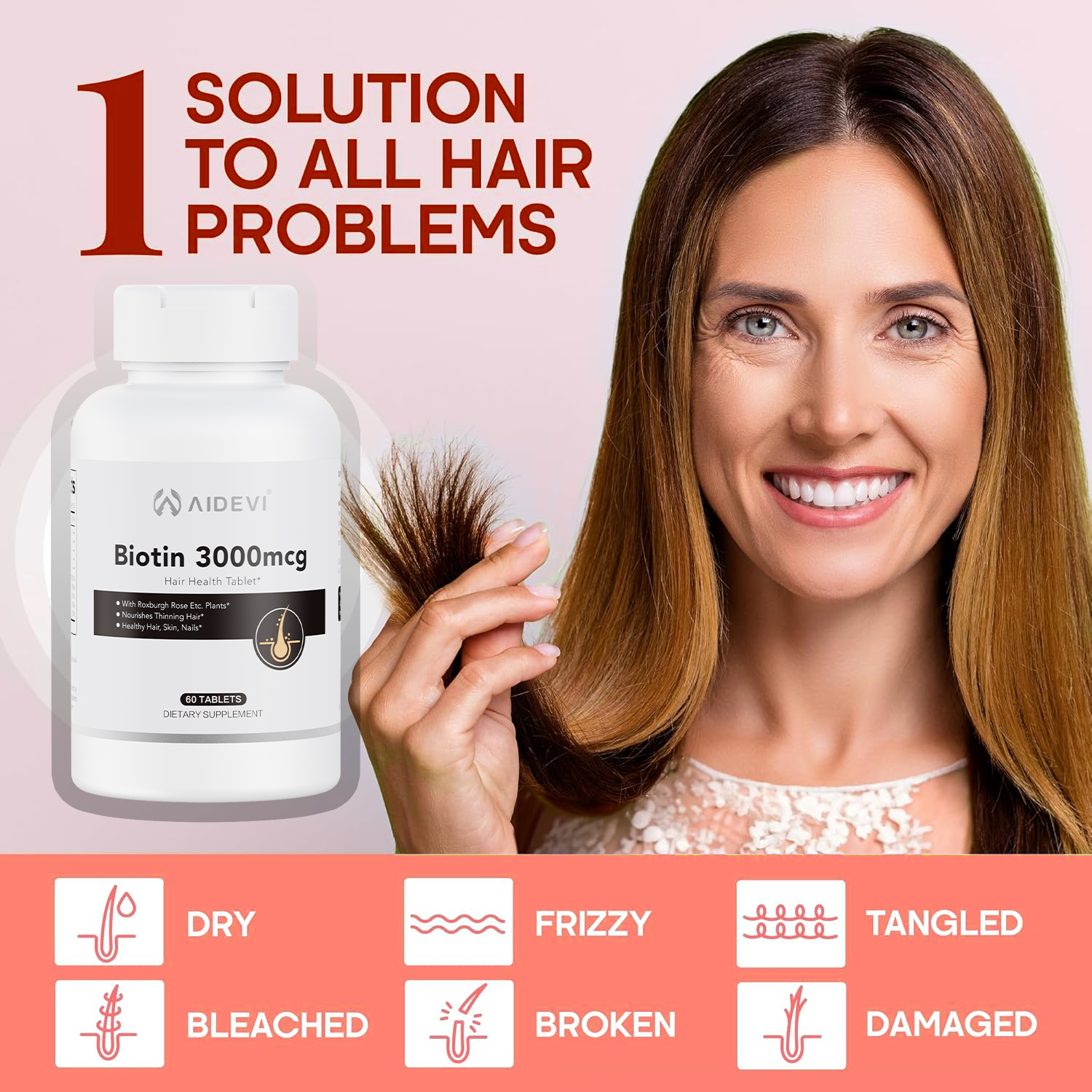 AIDEVI Biotin Hair Nail & Skin Support Supplement -AIDEVI