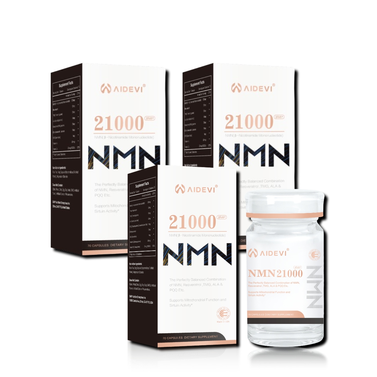 NMN21000 70 Capsules Supplements (Set of 3) -AIDEVI