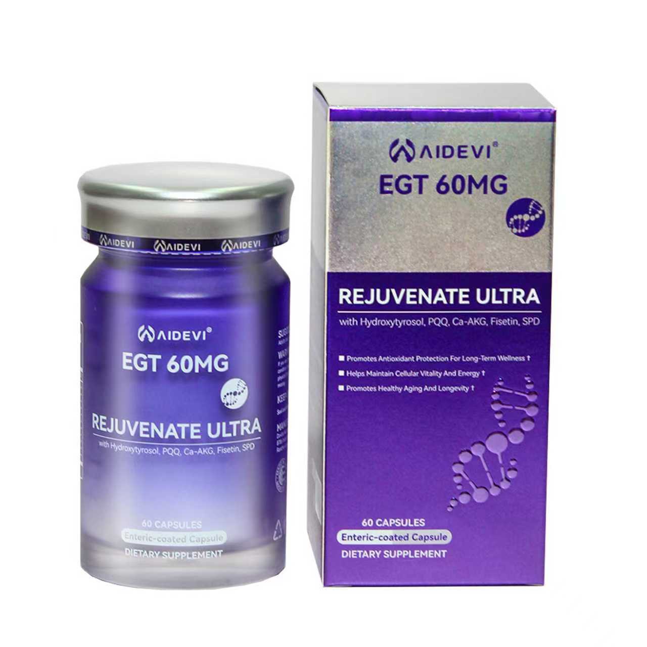 AIDEVI Ergothioneine EGT Supplement 60 Caps 30mg - Ultimate Antioxidant for Cellular Protection and Longevity