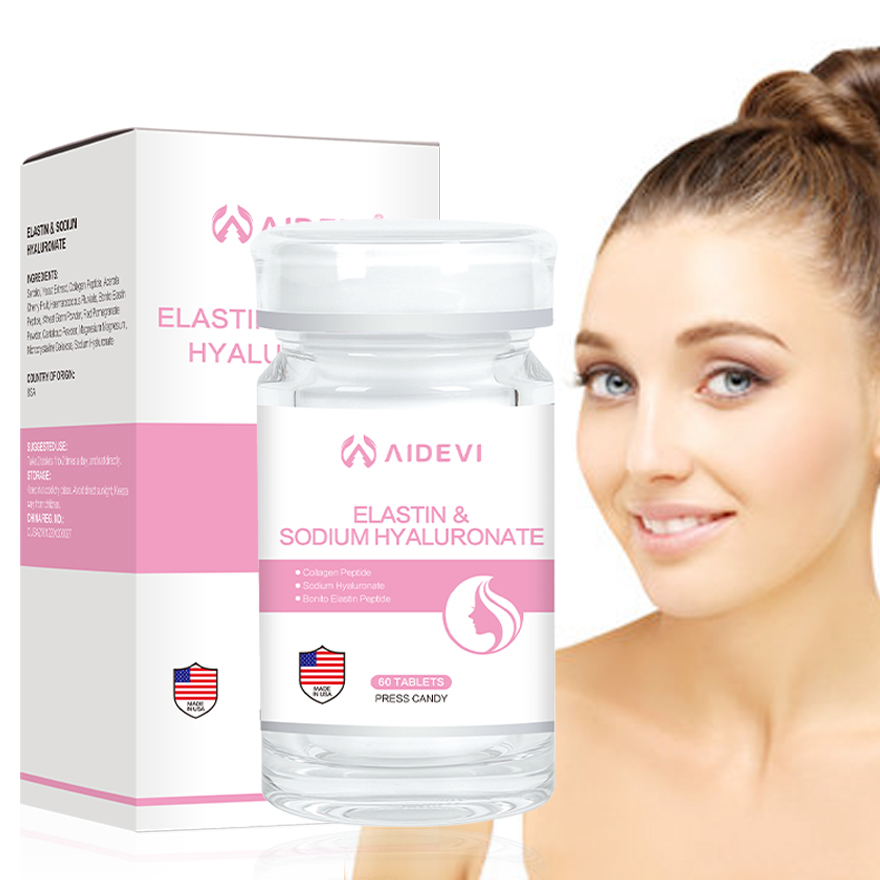 Elastin & Sodium Hyaluronate 60 Capsules Collagen Supplements-AIDEVI