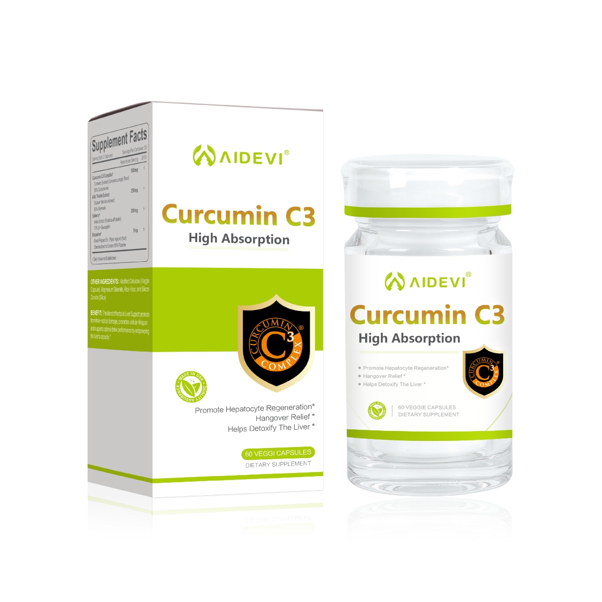 Curcumin C3 (Set of 5) 60 Casuples -AIDEVI