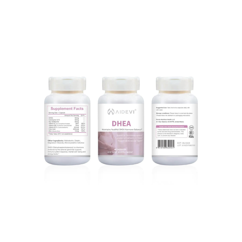 DHEA Supplement 50mg 60 Capsules-AIDEVI