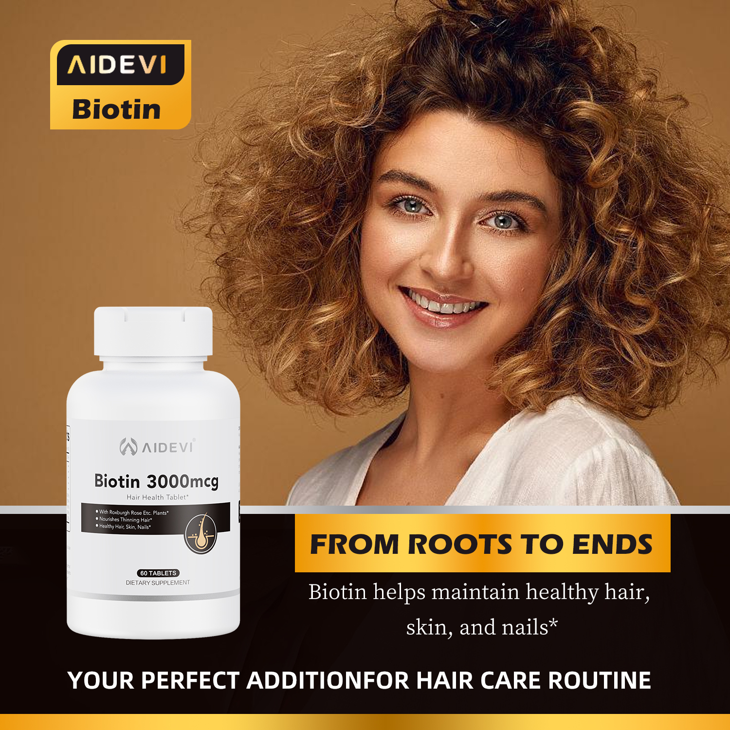 AIDEVI Biotin Hair Nail & Skin Support Supplement -AIDEVI
