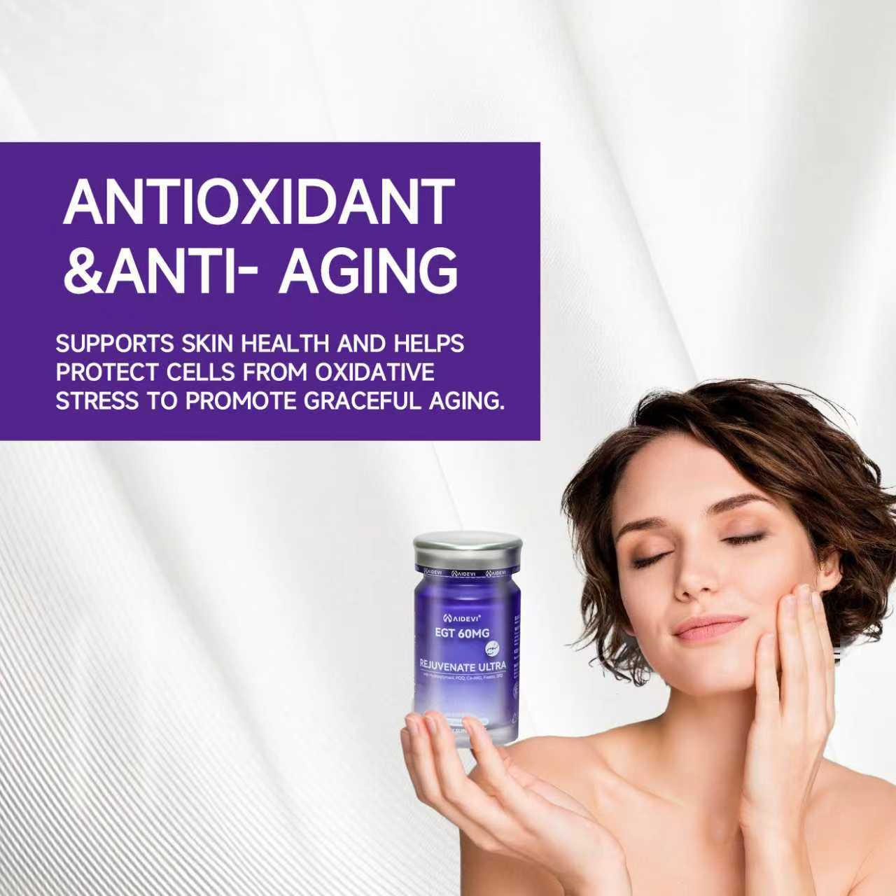 AIDEVI Ergothioneine EGT Supplement 60 Caps 30mg - Ultimate Antioxidant for Cellular Protection and Longevity