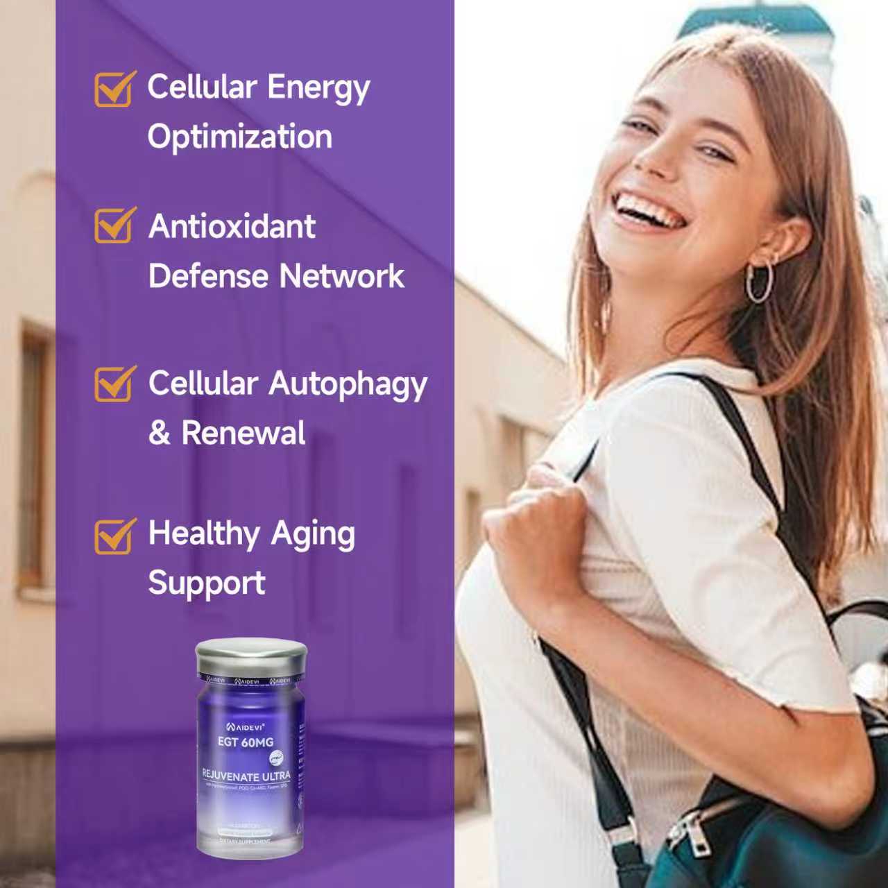  AIDEVI Ergothioneine EGT 60MG Rejuvenate Ultra Unlock Youthful Vitality