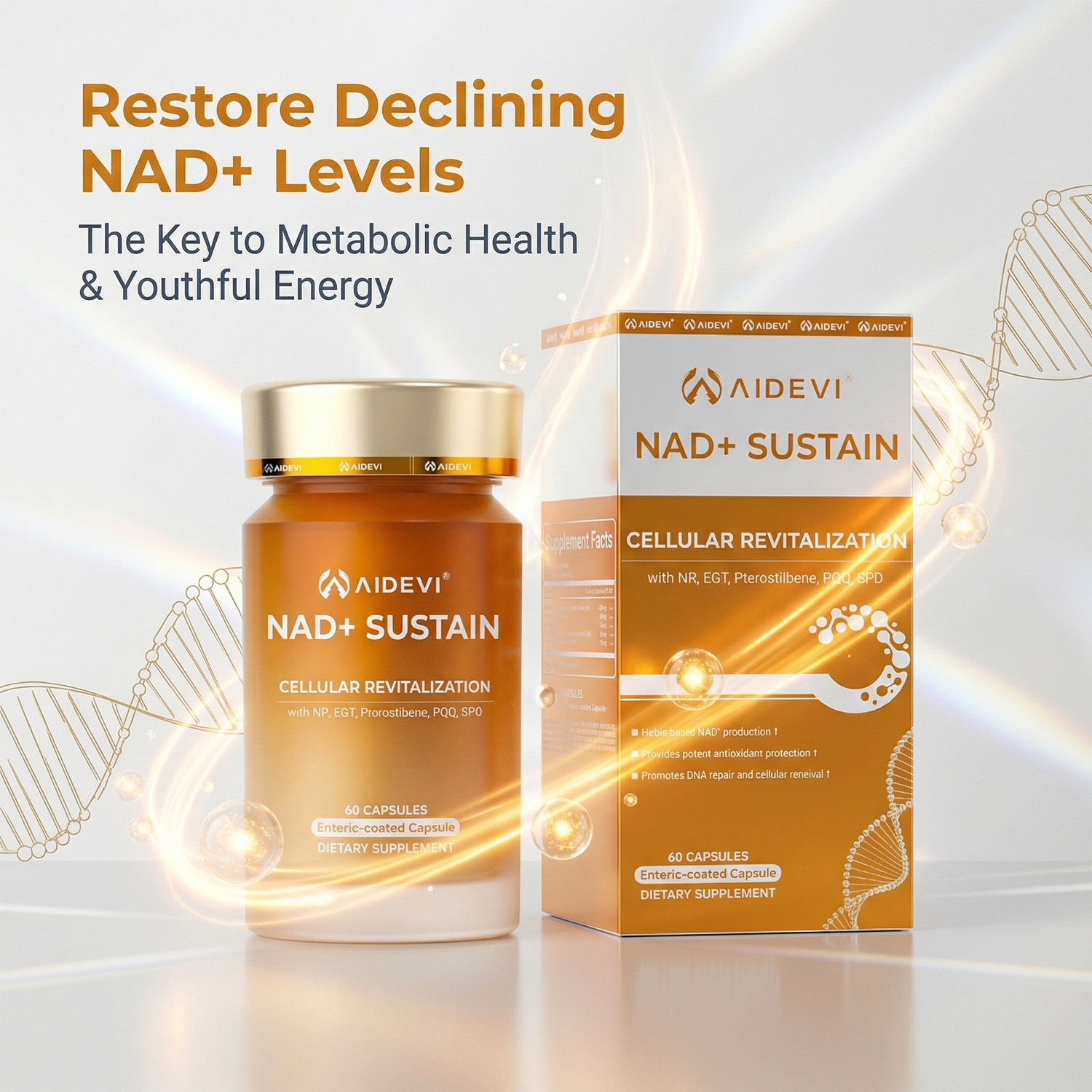 AIDEVI NAD+ SUSTAIN | Science-Backed Cellular Energy & Anti-Aging