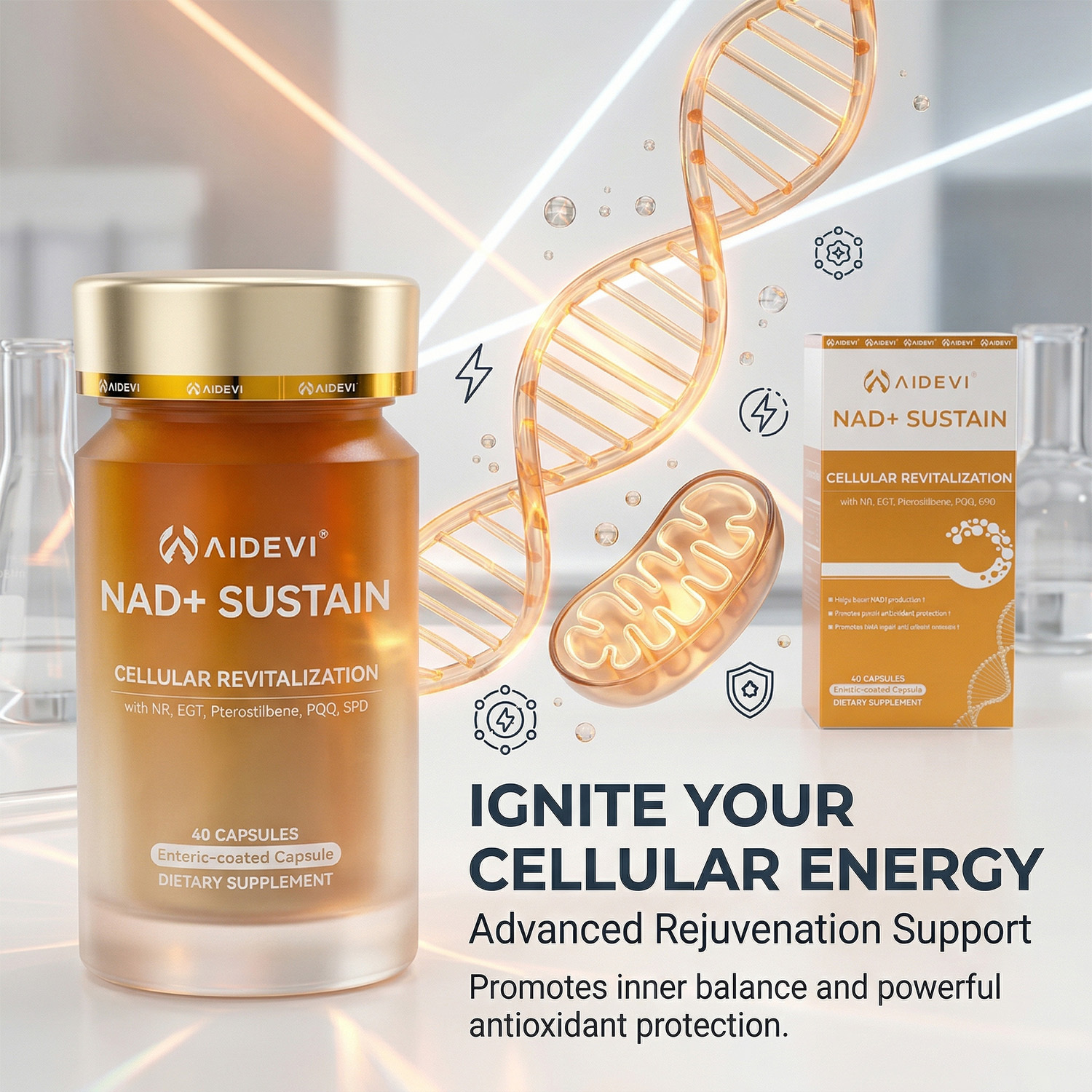 AIDEVI NAD+ SUSTAIN | Science-Backed Cellular Energy & Anti-Aging