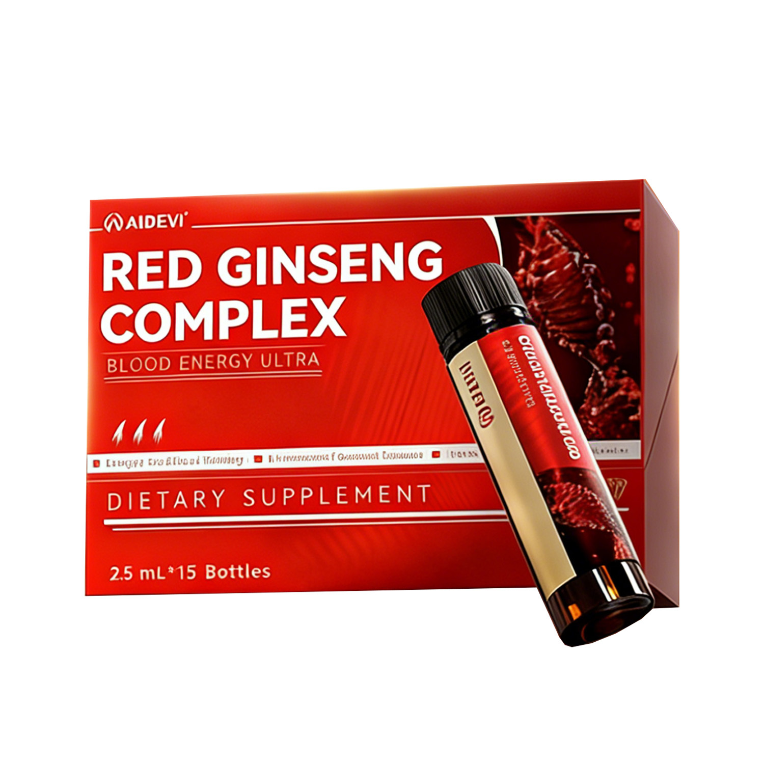 AIDEVI Blood Energy Ultra | Korean Red Ginseng & Iron Vitality Tonic