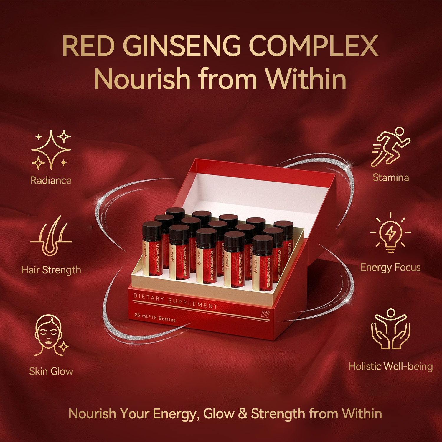 AIDEVI Blood Energy Ultra | Korean Red Ginseng & Iron Vitality Tonic