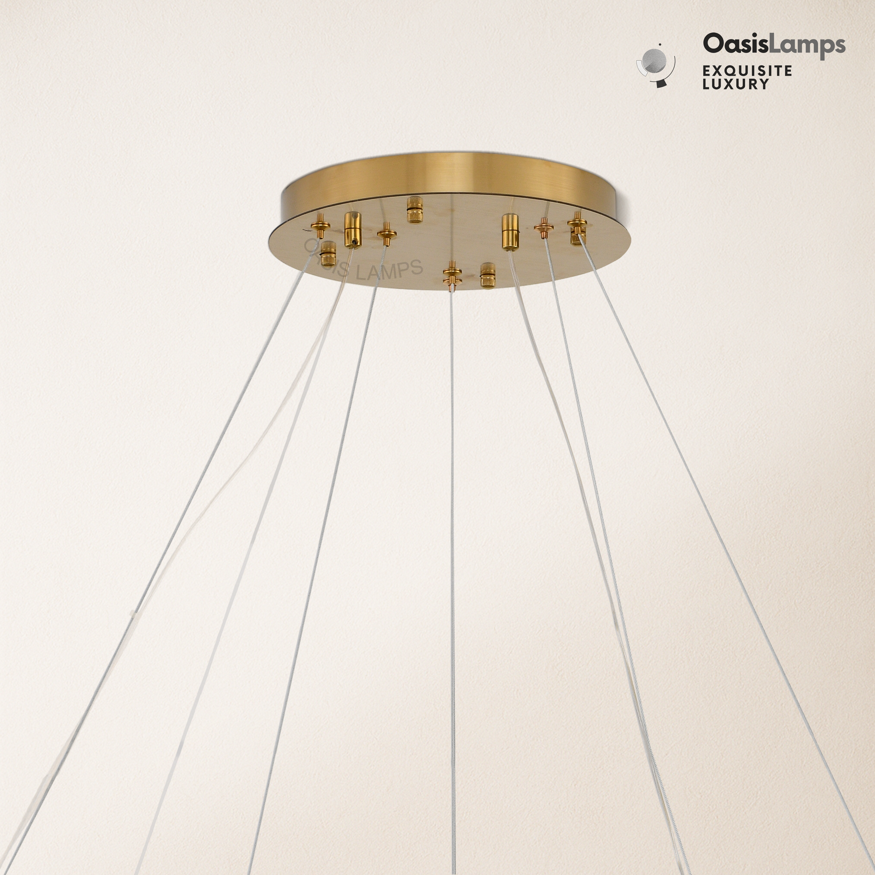 Vetro Prism Crystal 2-Tier Chandelier 31.5" 40" L#Color_Brass