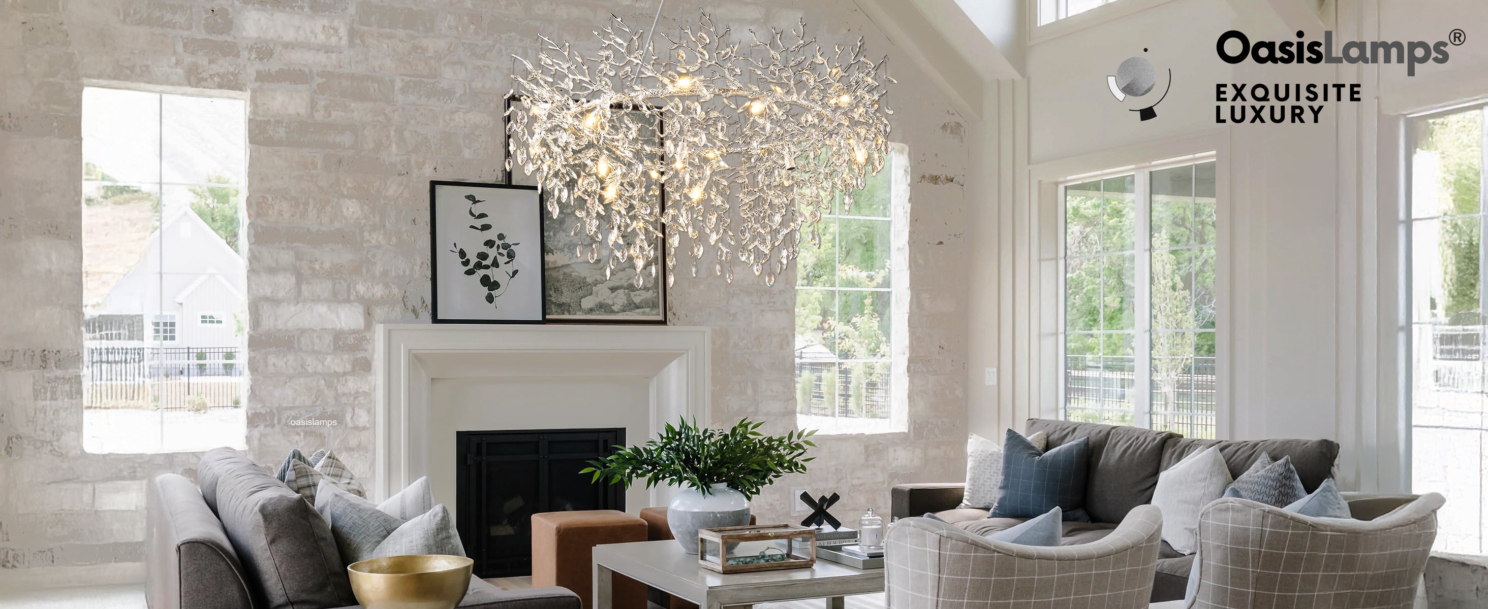 Frostleaf Branch Halo Chandelier 48"D#color_Silver