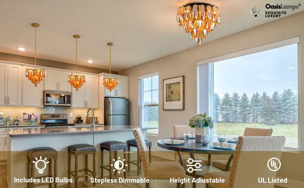 Celestial Drop Pendant 17"D#color_brass