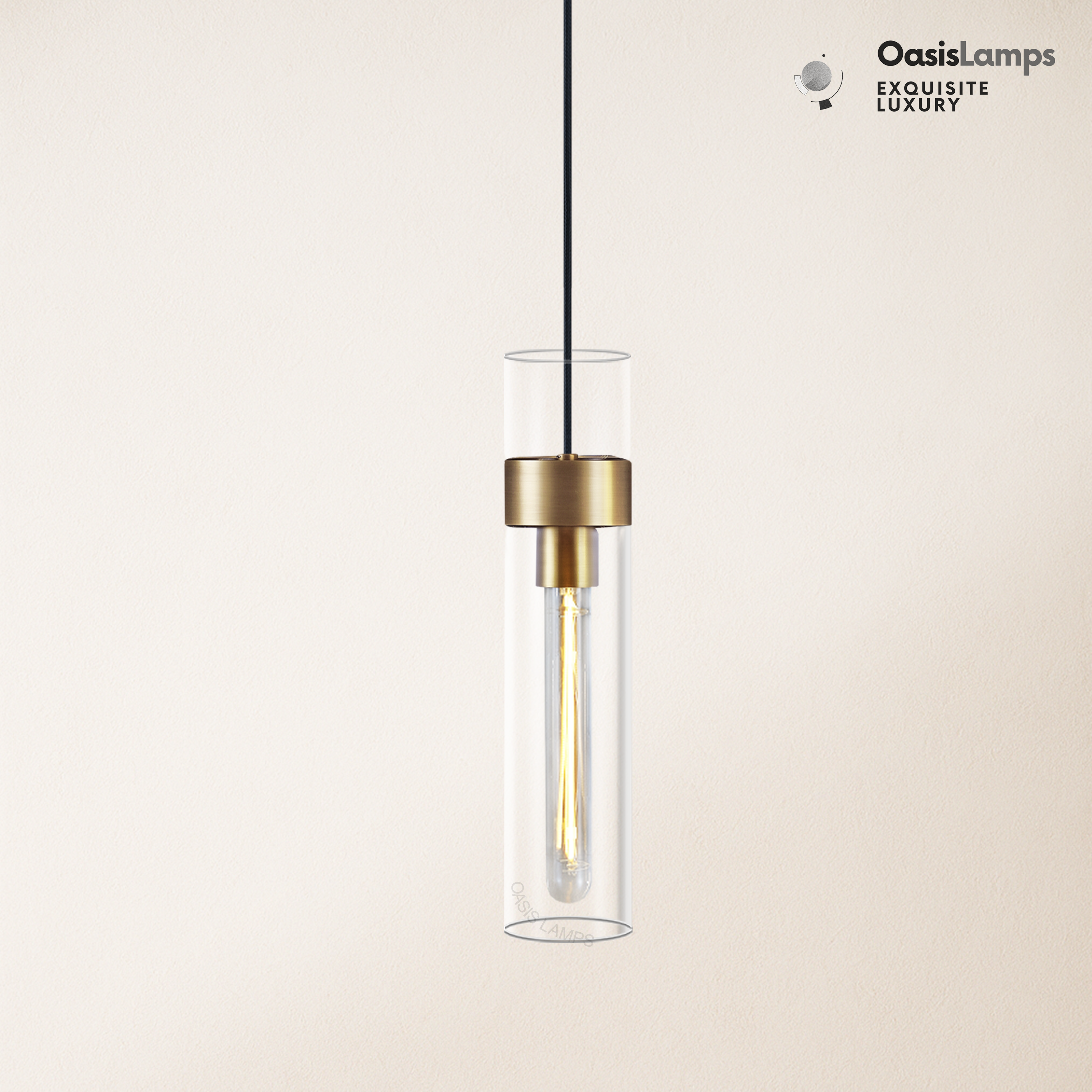 Cylora Glass Tube Pendant#Color_Brass