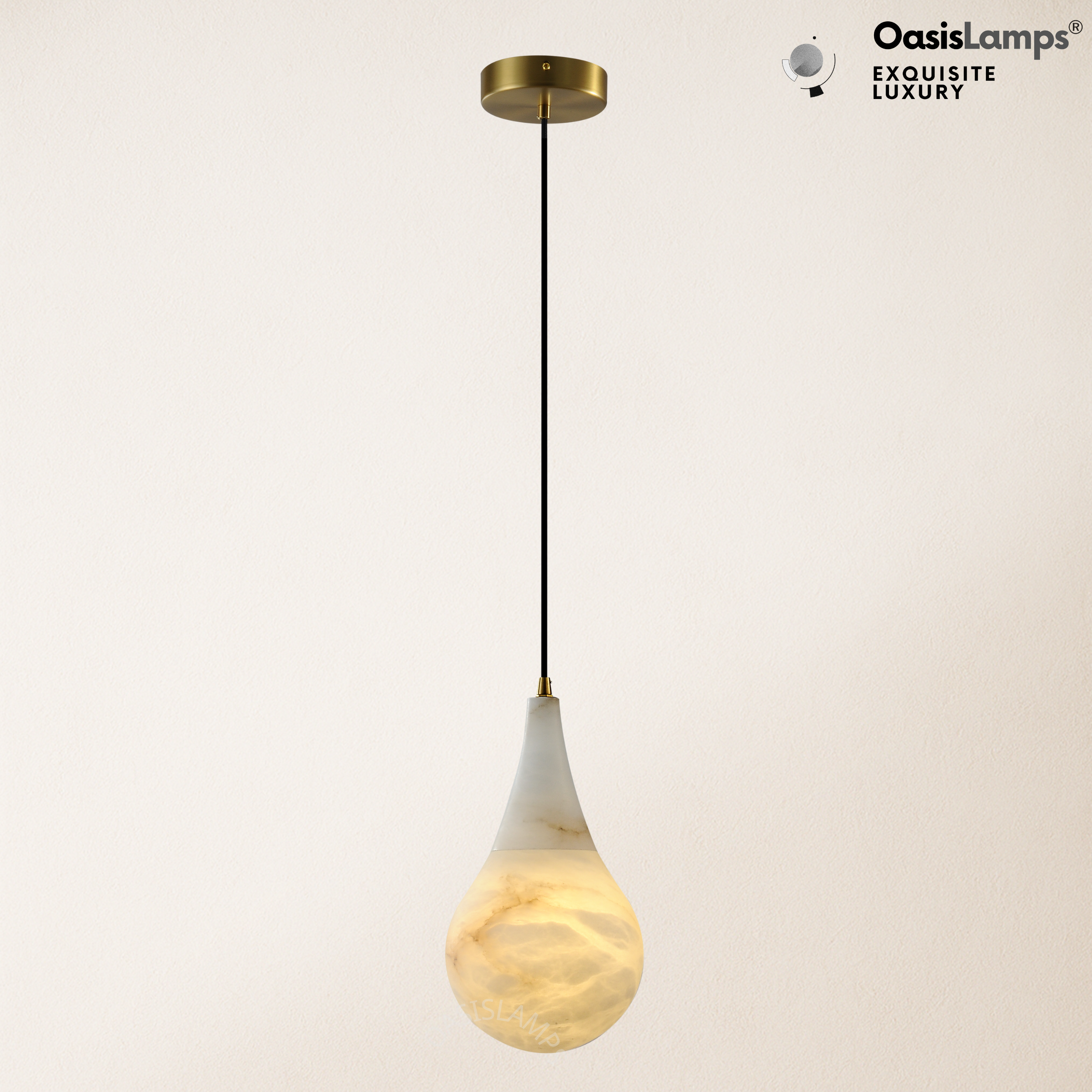 Ares Alabaster Modern Pendant 6" 7.1" D#color_brass