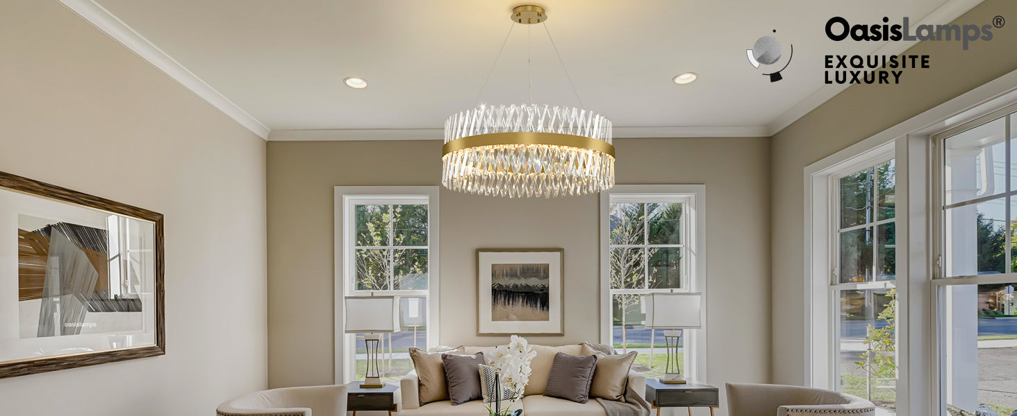 Vetro Prism Crystal Round Chandelier 23.6" 31.5" 40"D#Color_Brass,size_31.5"D