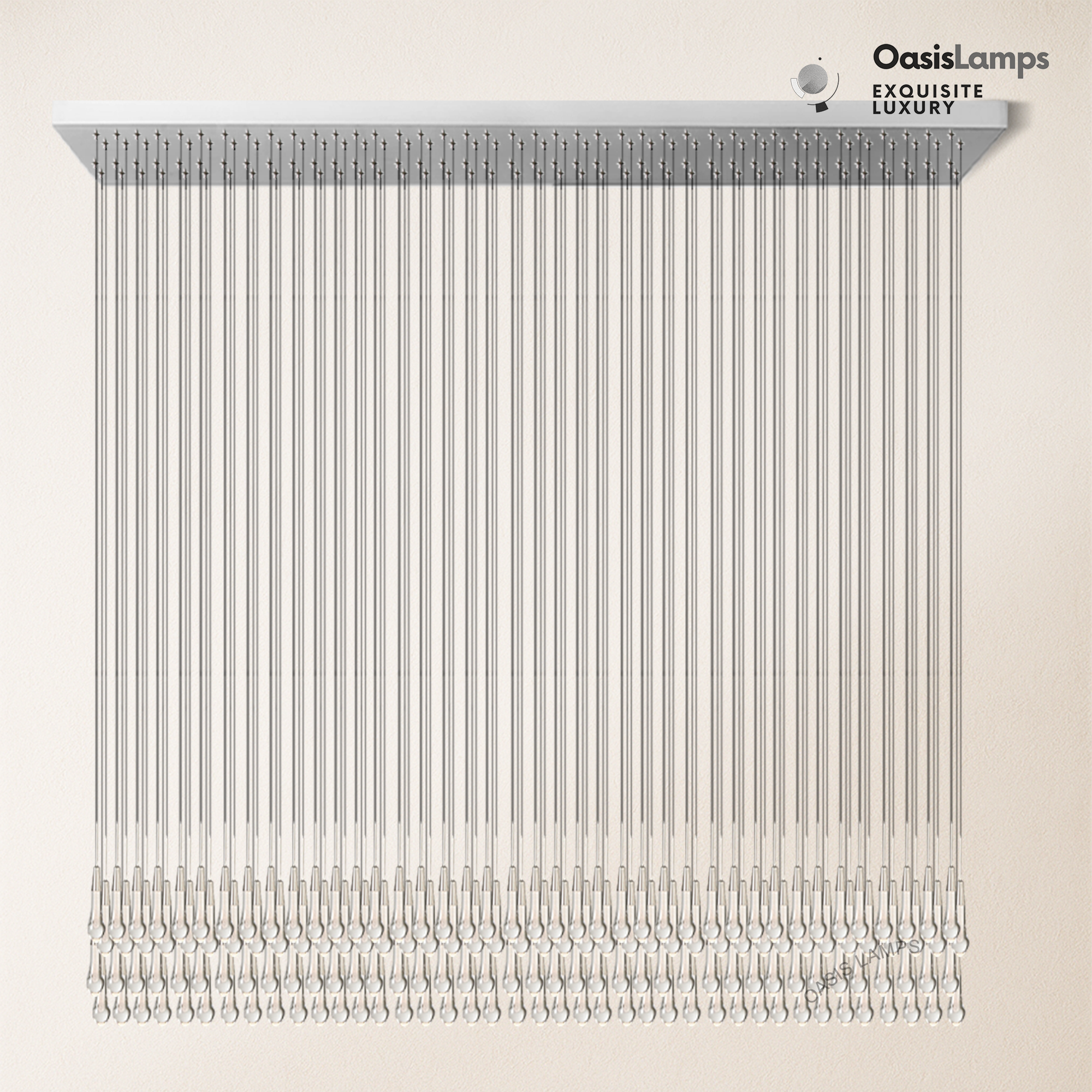 Elara Solitaires Linear Crystal Chandelier 37'' 50'' 70'' 87" 120"W#color_nickel,size_120"-160lights