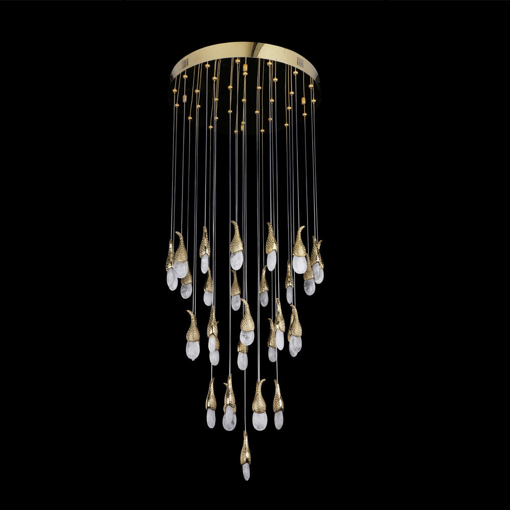 Modern 22X47 Inch 32 Rock Crystal Short-eggplants Pendant Modern LED Chandelier