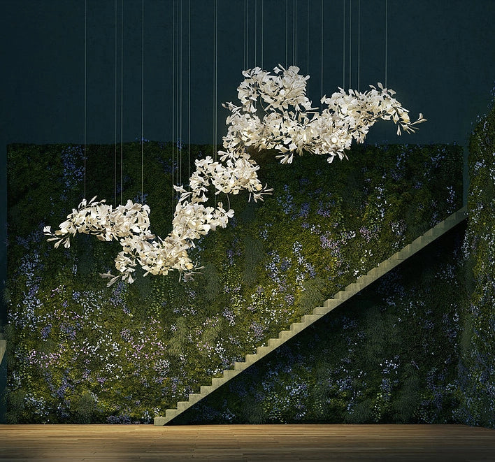 Ceramic Ginkgo Luxury Bloomwave Length Chandelier L59" L108" L118" L130"