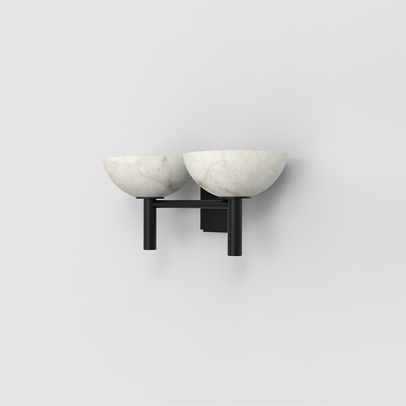 Theseus Alabaster Bowl Shade 2 Lights Wall Sconce For Hallway Sconce