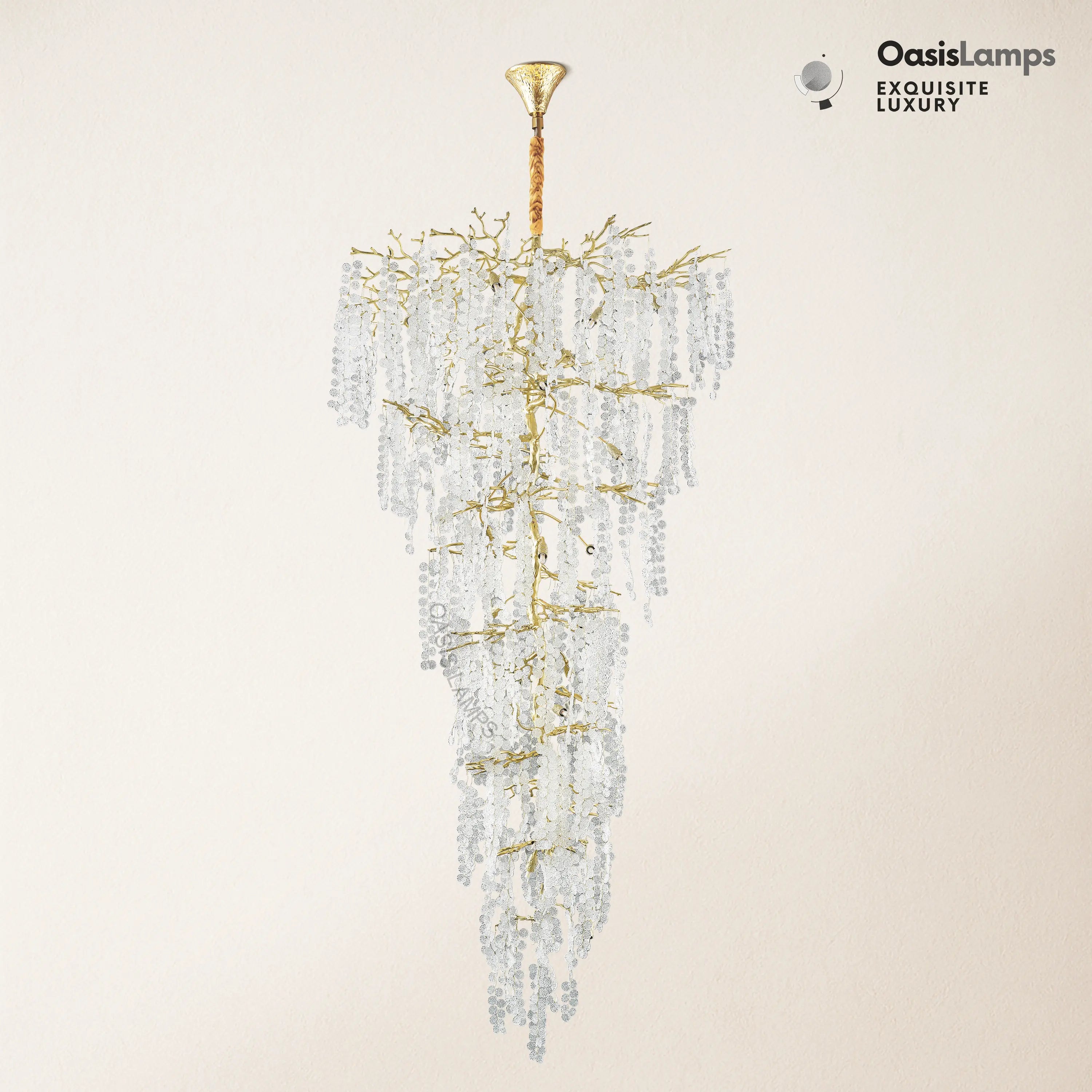 Shiro Noda Crystal Tree Branch Chandelier 95"