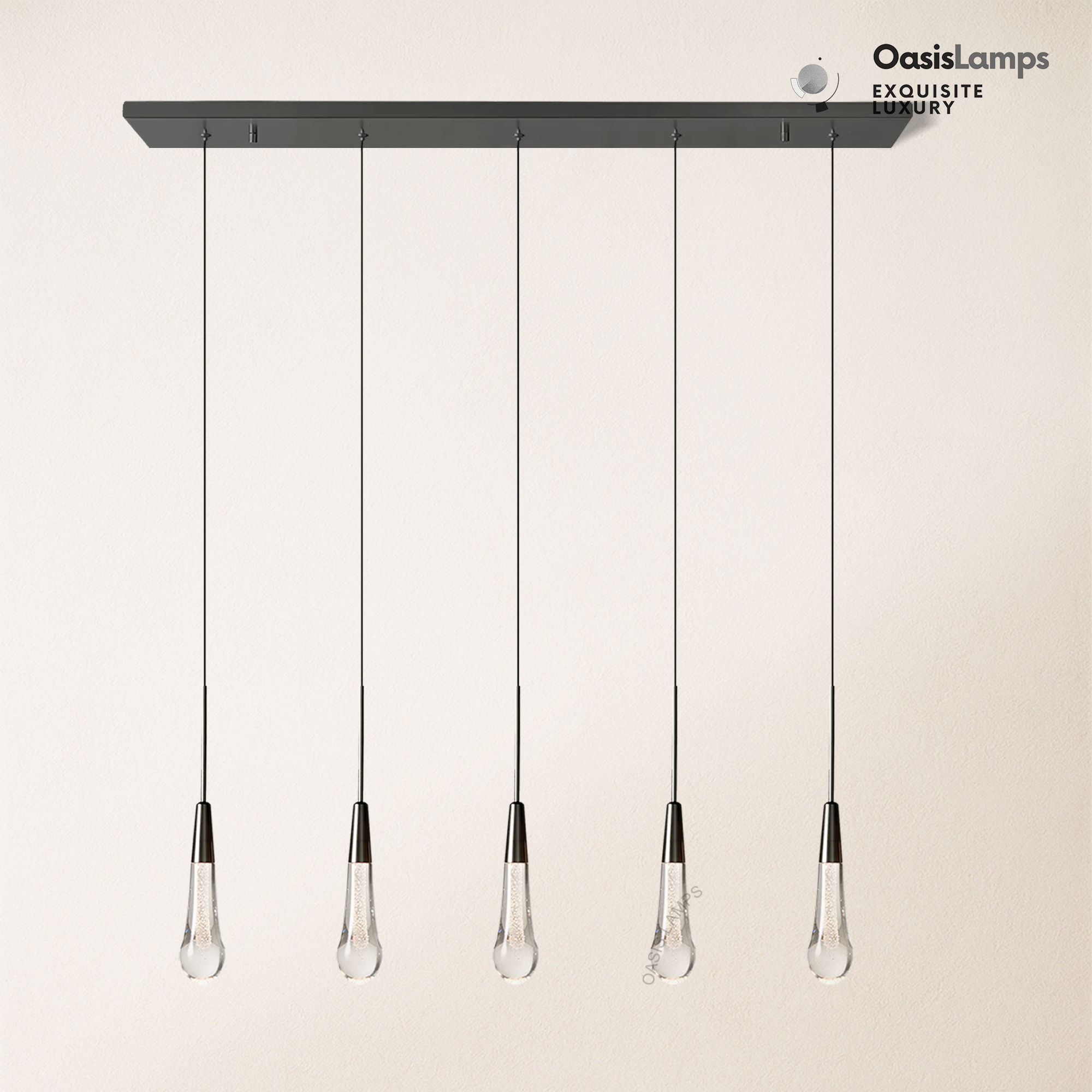 Elara Solitaires Linear Crystal Chandelier 22'' 35''W#color_bronze,size_35"-5 lights