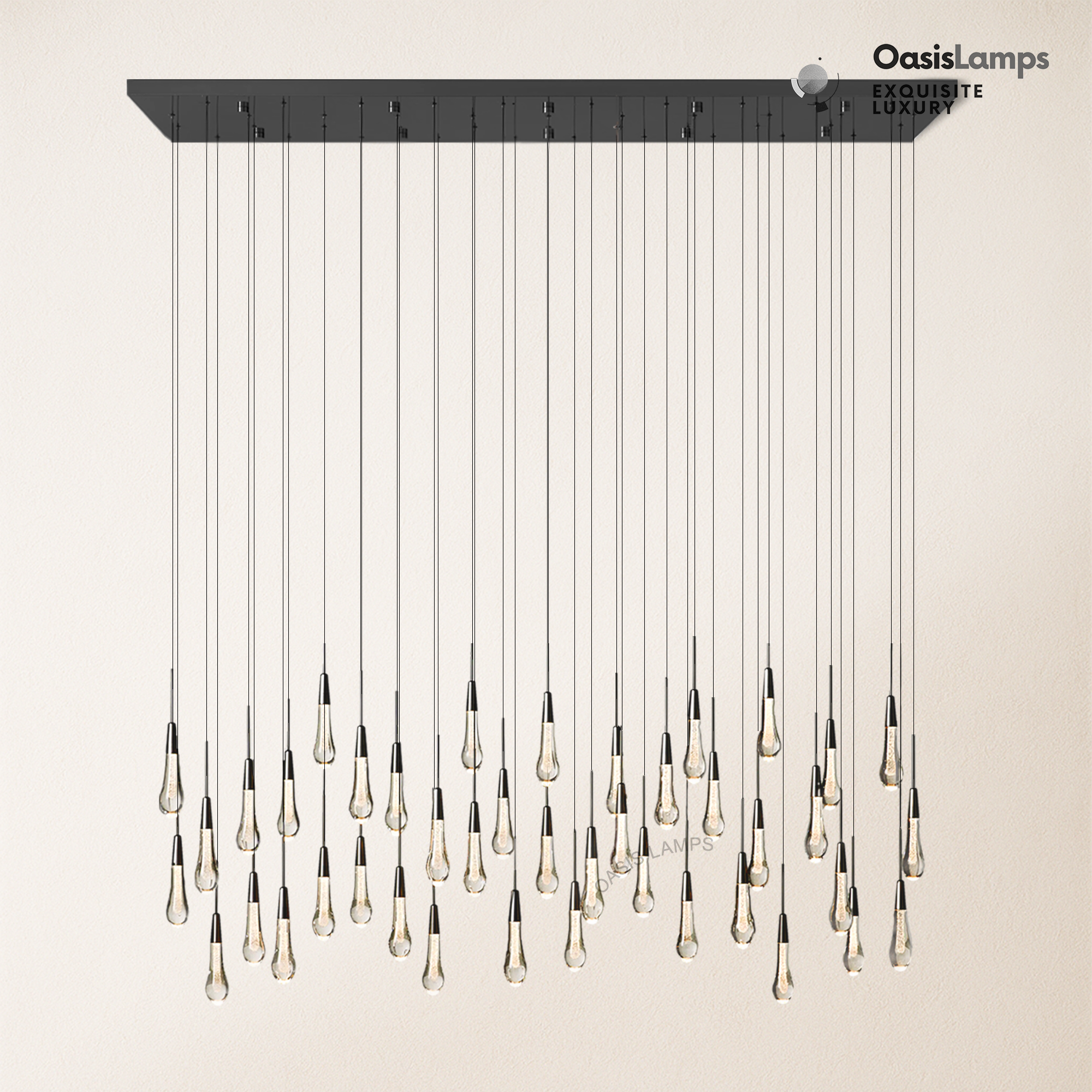 Elara Solitaires Linear Crystal Chandelier 37'' 50'' 70'' 87" 120"W#color_bronze,size_70"-42lights