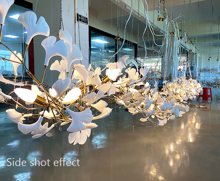 Ceramic Ginkgo Luxury Vertical Bloomfall Chandelier 59" 78" 105" 118" 137" 153"H