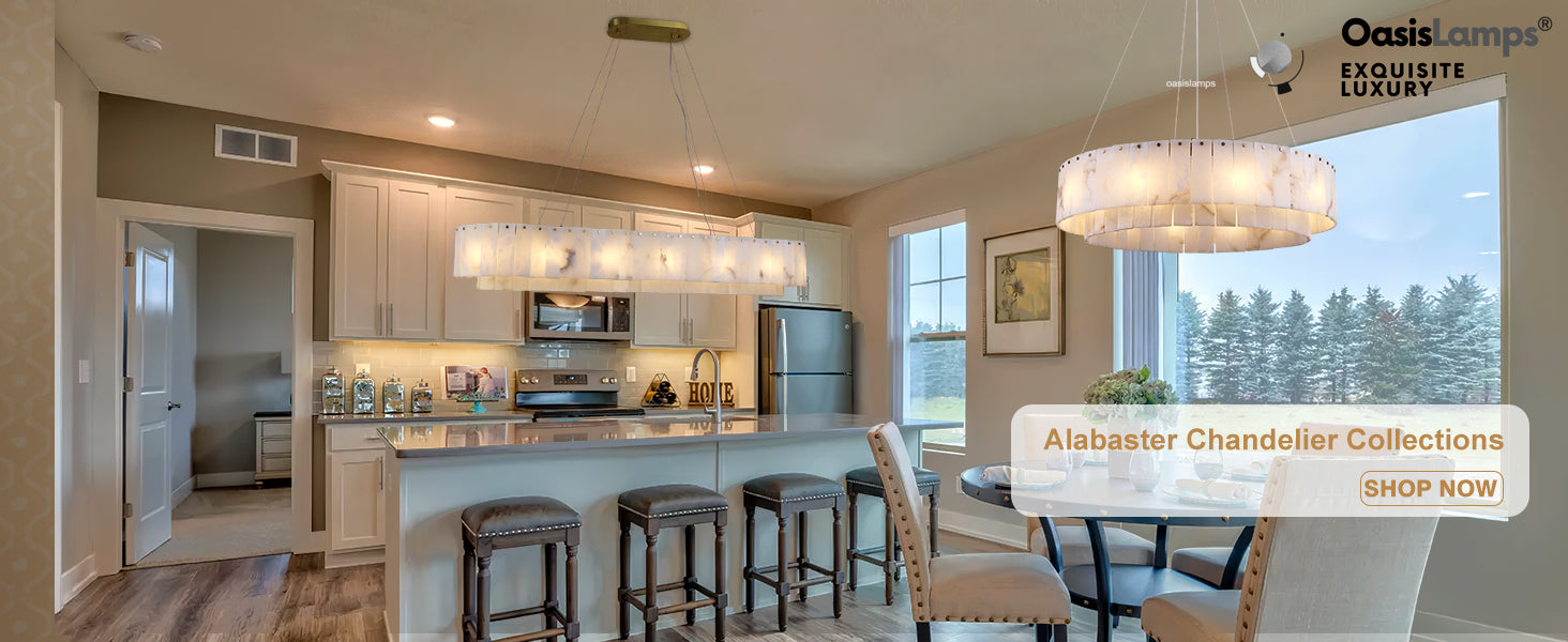 Sawyer Alabaster Rectangle Chandelier 40" 54"L#Color_Brass