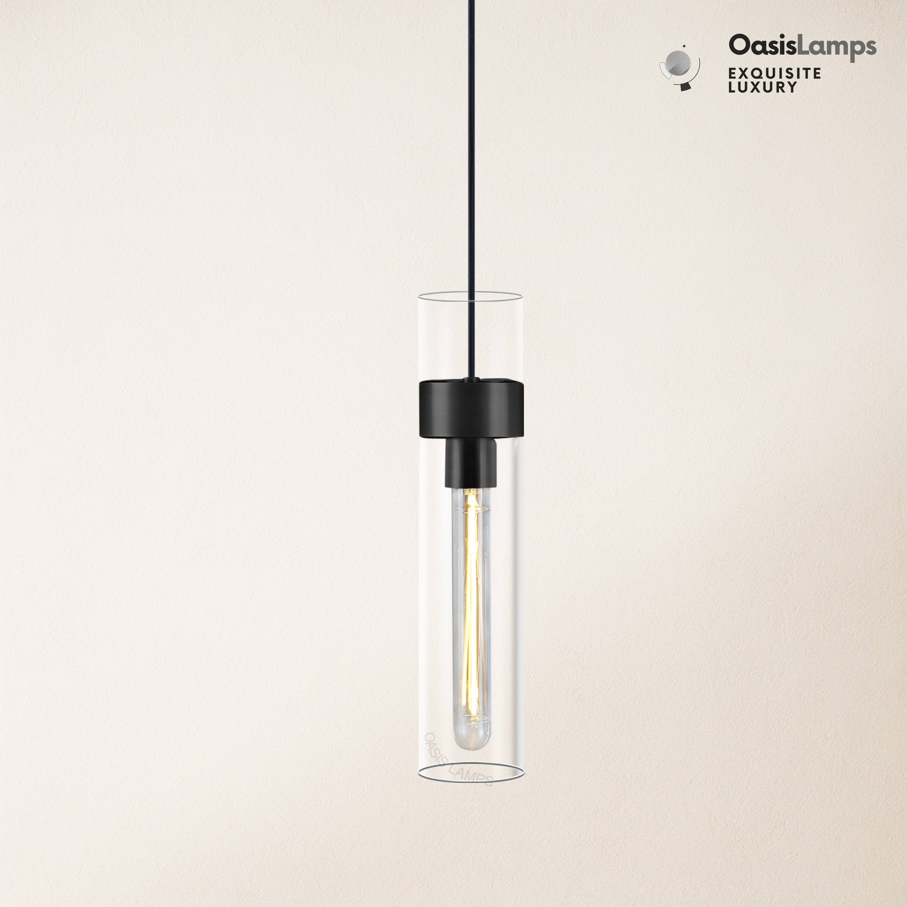 Cylora Glass Tube Pendant#Color_Black